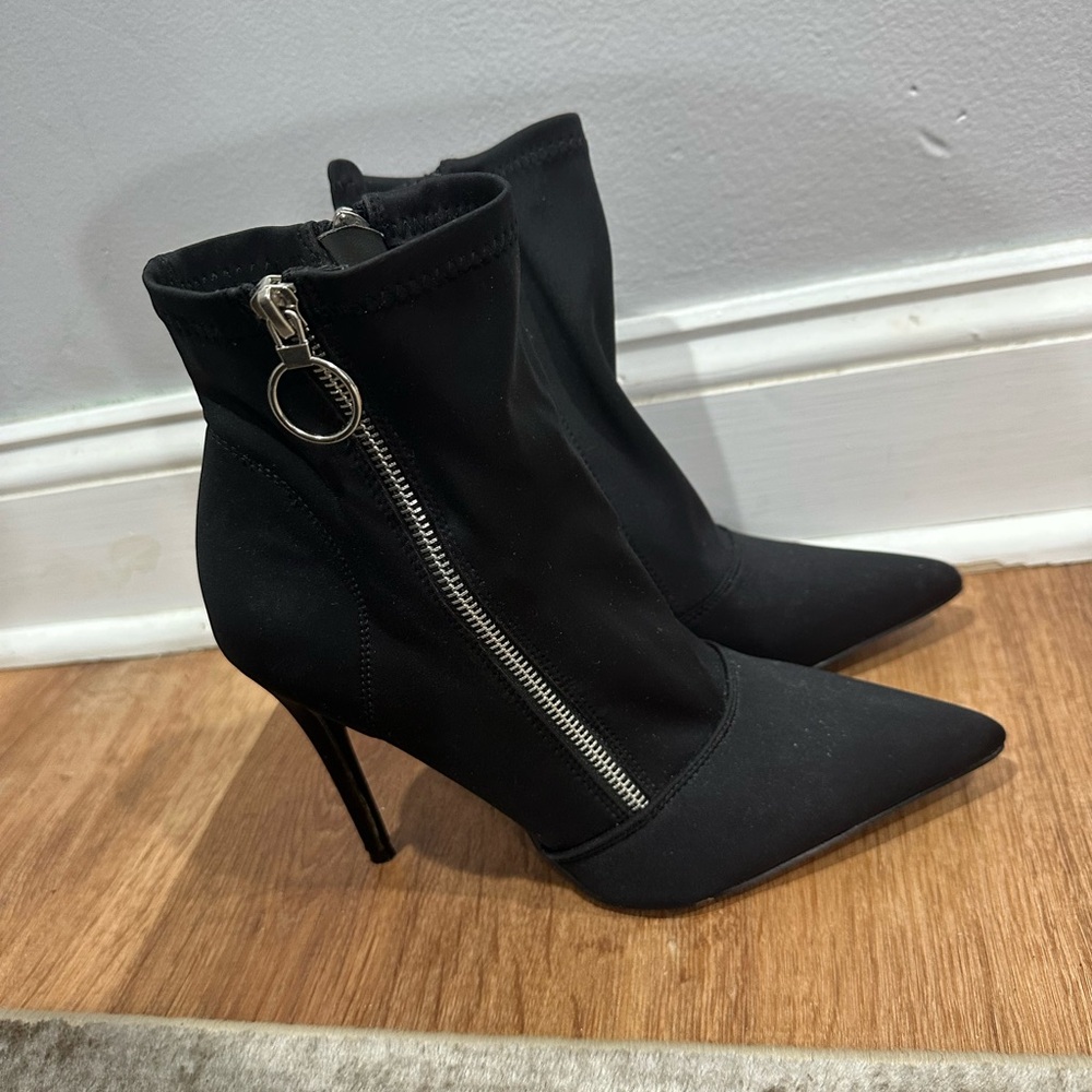Elegant Black Stiletto Ankle Boots